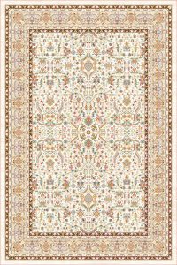 فرش کالتکس ۱۲۰۰ شانه طرح کتایون کرم حاشیه بژ