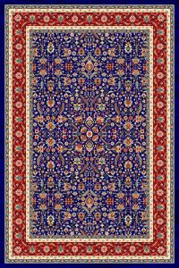 فرش کالتکس ۱۲۰۰ شانه طرح کتایون سرمه‌ای حاشیه لاکی