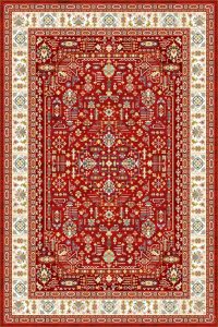 فرش کالتکس ۱۲۰۰ شانه طرح پارسه لاکی حاشیه سفید