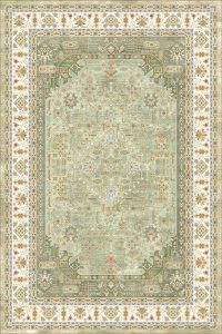 فرش کالتکس ۱۲۰۰ شانه طرح پارسه سبز حاشیه سفید