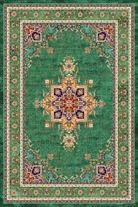 فرش کالتکس ۱۲۰۰ شانه طرح مژده سبز سیر