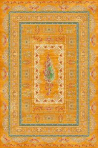 فرش کالتکس ۱۲۰۰ شانه طرح گلنوش نارنجی