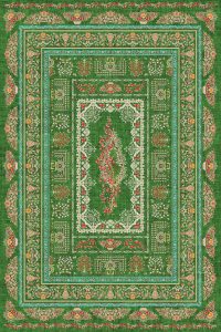 فرش کالتکس ۱۲۰۰ شانه طرح گلنوش سبز سیر