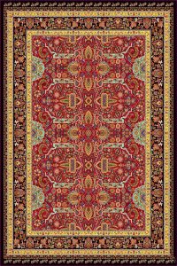 فرش کالتکس ۱۲۰۰ شانه طرح مهرانگیز لاکی حاشیه مشکی