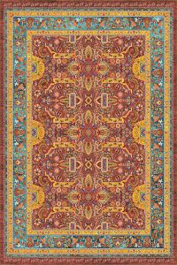 فرش کالتکس ۱۲۰۰ شانه طرح مهرانگیز لاکی حاشیه آبی