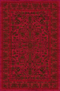 فرش کالتکس ۱۲۰۰ شانه طرح ایوان لاکی گل سبز