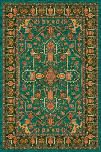 فرش کالتکس ۱۲۰۰ شانه طرح  ایوان سبز سیر