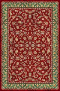 فرش کالتکس ۱۲۰۰ شانه طرح رستا لاکی حاشیه سبز