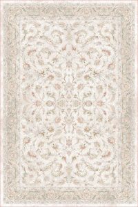 فرش کالتکس ۱۲۰۰ شانه طرح رستا سفید بژ