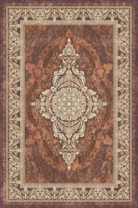 فرش کالتکس ۱۲۰۰ شانه طرح هستی قهوه‌ای