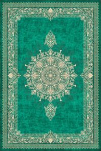 فرش کالتکس ۱۲۰۰ شانه طرح اریس سبز سیر