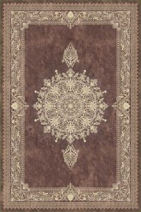 فرش کالتکس ۱۲۰۰ شانه طرح اریس قهوه‌ای سیر