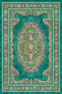 فرش کالتکس ۱۲۰۰ شانه طرح شنل سبز سیر