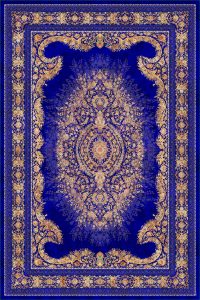 فرش کالتکس ۱۲۰۰ شانه طرح شنل آبی کاربنی