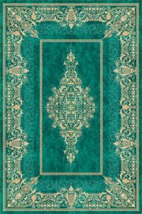 فرش کالتکس ۱۲۰۰ شانه طرح سیوا سبز سیر