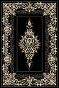 فرش کالتکس ۱۲۰۰ شانه طرح سیوا مشکی