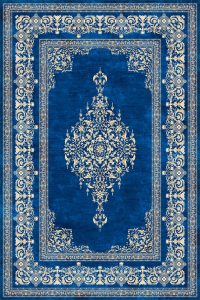 فرش کالتکس ۱۲۰۰ شانه طرح ویانا آبی کاربنی