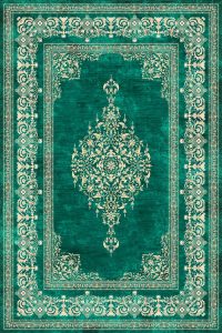 فرش کالتکس ۱۲۰۰ شانه طرح ویانا سبز سیر