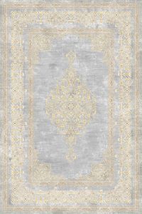 فرش کالتکس ۱۲۰۰ شانه طرح ویانا سفید طوسی