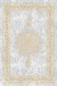 فرش کالتکس ۱۲۰۰ شانه طرح هلن سفید طوسی