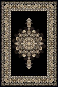 فرش کالتکس ۱۲۰۰ شانه طرح هلن مشکی