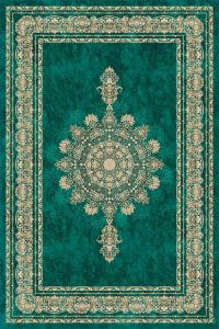 فرش کالتکس ۱۲۰۰ شانه طرح هلن سبز تیره