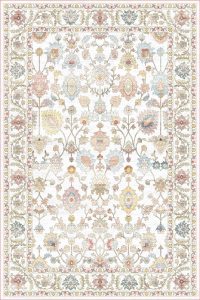 فرش کالتکس ۱۲۰۰ شانه طرح  آرام سفید