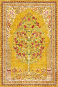 فرش کالتکس ۱۲۰۰ شانه طرح ناردون نارنجی