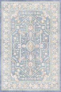 فرش کالتکس ۱۲۰۰ شانه طرح بنیتا طوسی آبی